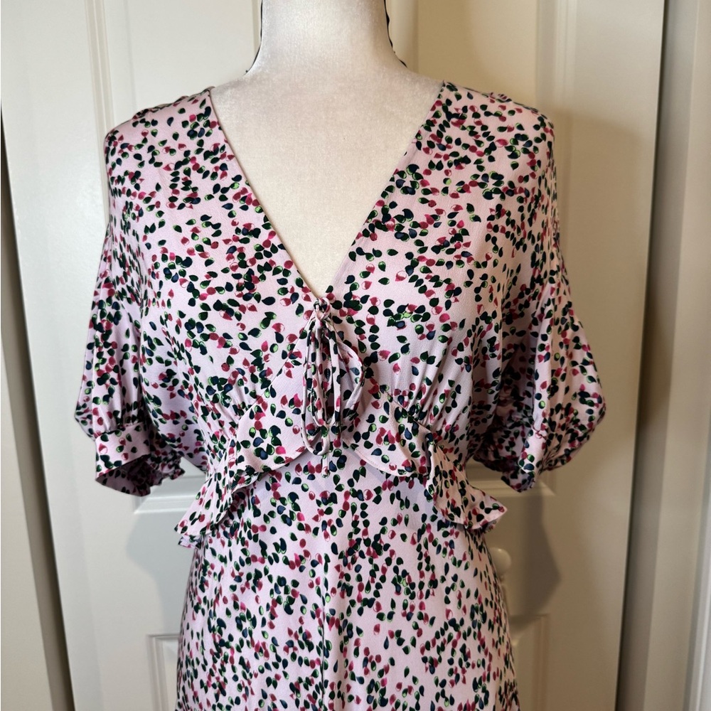 Diane Von Furstenberg Silk Short Sleeve Maxi Dress - Picture 3 of 6
